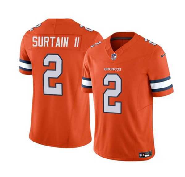 Men & Women & Youth Denver Broncos #2 Pat Surtain II Orange 2023 F.U.S.E. Vapor Untouchable Football Stitched Jersey